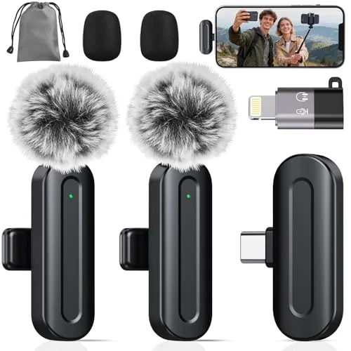 PQRQP SX21 Pro Wireless Mini Microphone (2-Pack)