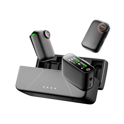PQRQP S20 Wireless Mic (2 TX + 1 RX + Charging Case)